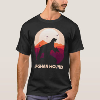 T-shirt Hound afghane sous lune pour le costume d'Hallowee