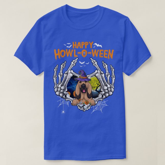 T-shirt Hound de sang Skeleton Coeur heureux HowlOWeen Cos (Design devant)