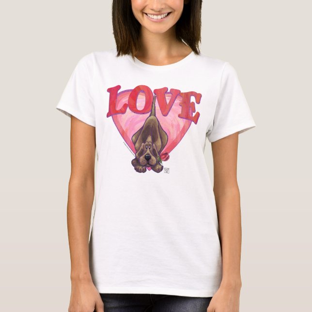 T-shirt Hound Dog Valentine's Day (Devant)
