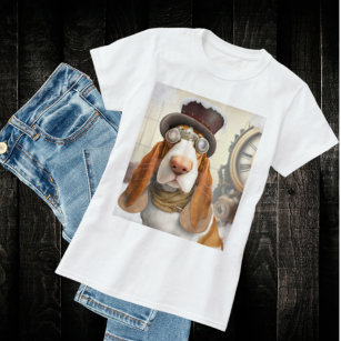 T-shirt Hound Steampunk Basset