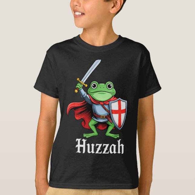T-shirt Hourra Chevalier Grenouille Citation Drôle d'Épée  (Devant)