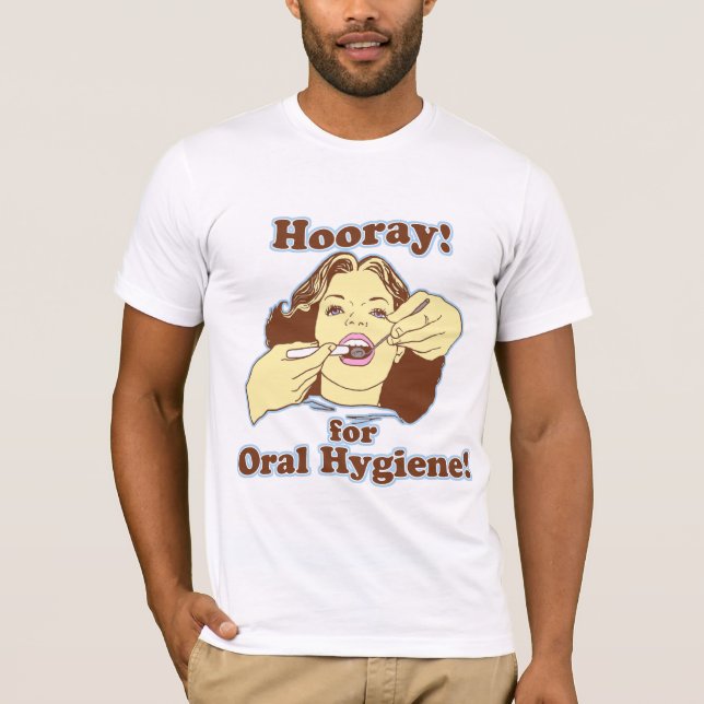 T-shirt Hourra pour l'hygiène buccale rétro (Devant)