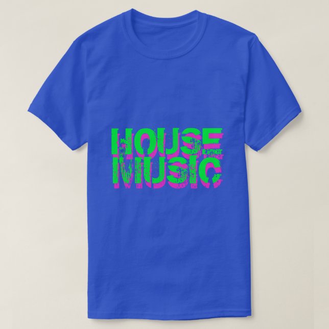 T-shirt House Music aux couleurs néon (Design devant)