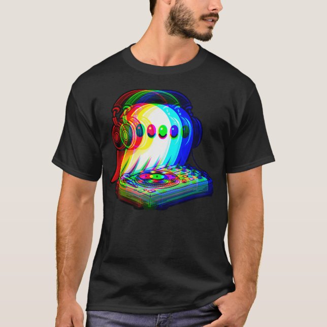 T-shirt House Music Ghost Dj Illusion Optique Edm Hallowee (Devant)