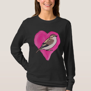 T-shirt House Sparrow Coeur Design Oiseau Amour Maison Spa