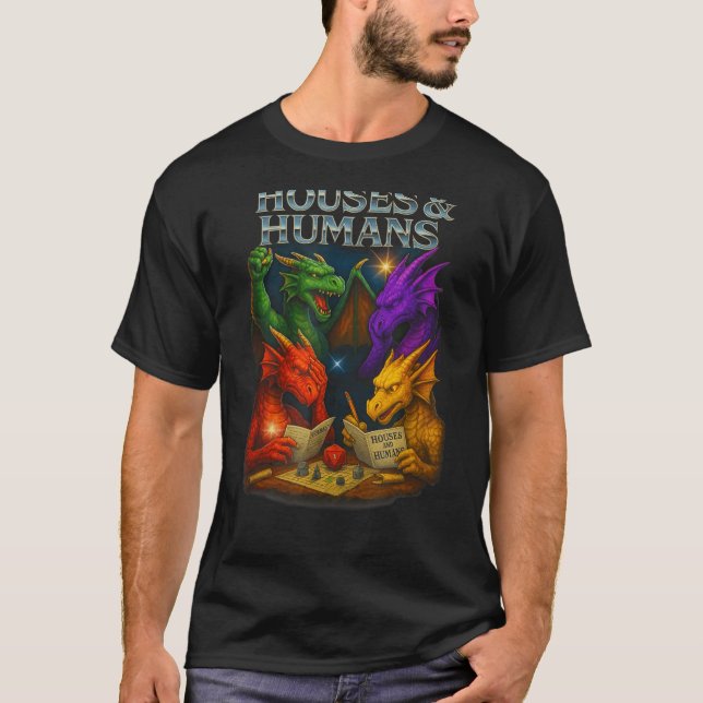 T-shirt Houses And Humans Funny Novelty Rpg Gamers Men Wom (Devant)
