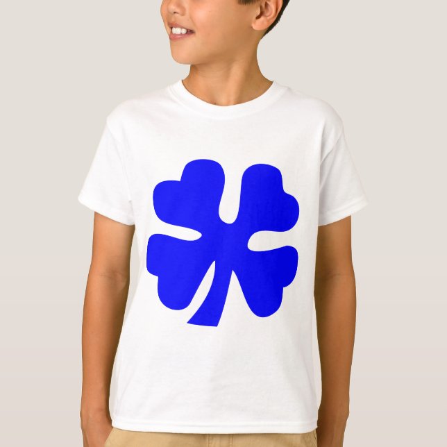 T-shirt Housse à quatre feuilles - bleu (Devant)