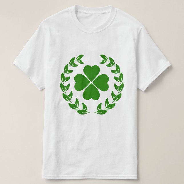 T-shirt Housse vert quatre feuilles et couronne verte (Design devant)