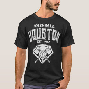 T-shirt Houston Baseball depuis 1962 Texte Blanc Vintage