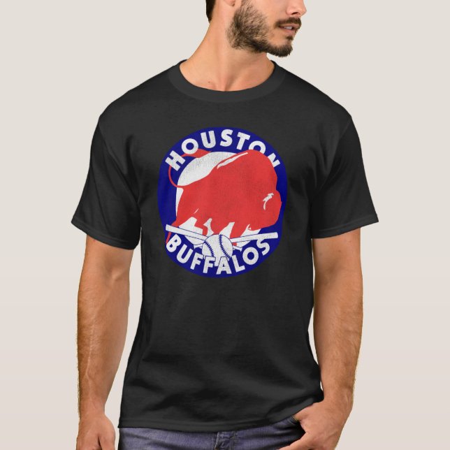 T-shirt Houston Buffalos Baseball Rétro Déficit (Devant)