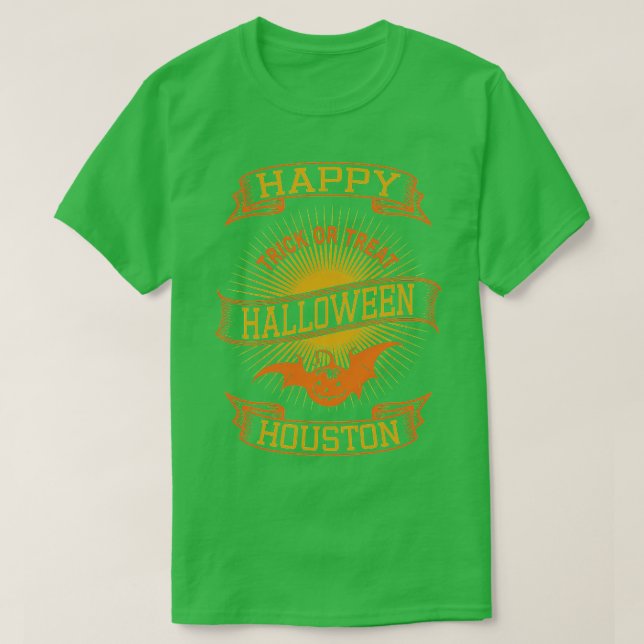 T-shirt Houston Happy Halloween style Vintage (Design devant)