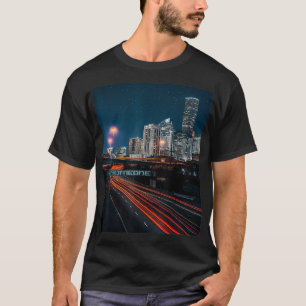 T-shirt Houston Skyline - Soyez un pont la nuit 