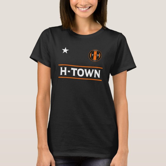 T-shirt Houston Strong H Town City Badge Texas 713 Design (Devant)