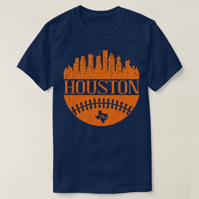 T-shirt Houston Texas Baseball City Skyline City (Design devant)