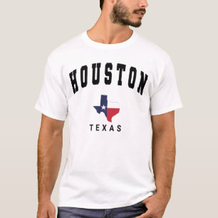 T-shirt Houston, Texas Drapeau Carte Blancs hommes