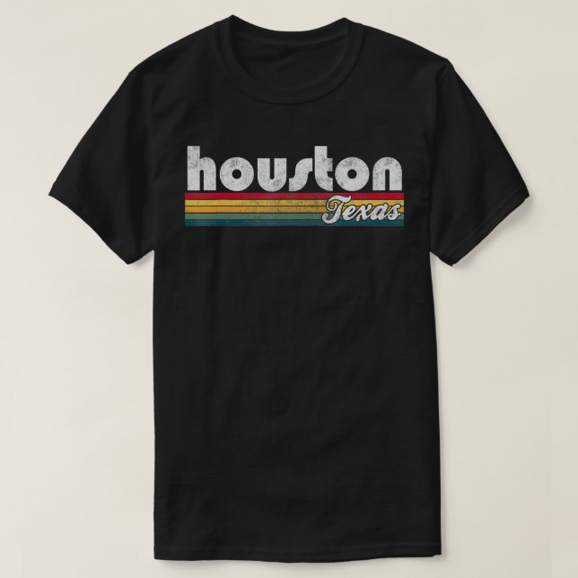T-shirt Houston Texas Vintage les années 70 80s Retro Styl (Design devant)