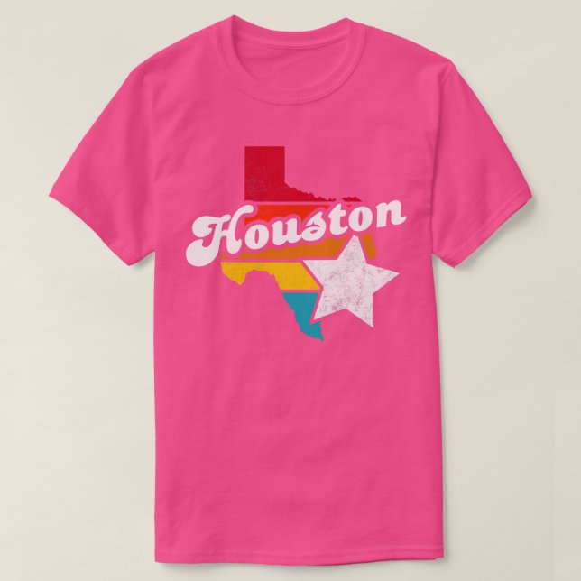 T-shirt Houston Texas Vintage Souvenir déshabillé 2 (Design devant)