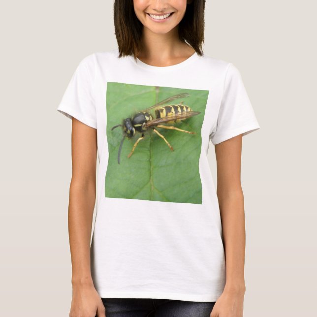 T-shirt Hoverfly on a Leaf Ladies T Shirt (Devant)