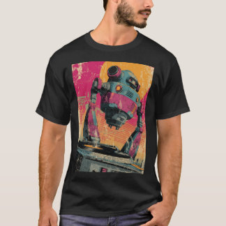 T-shirt Hovering DJ Drone — Retro Turntable with Hot Neon 