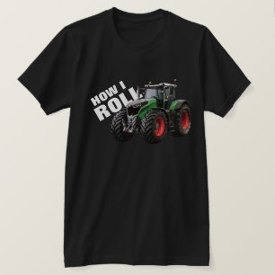 T-shirt "How I Roll" avec tracteur Green Farm