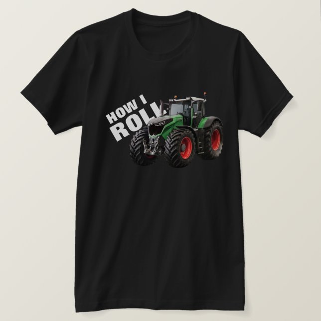 T-shirt "How I Roll" avec tracteur Green Farm (Design devant)