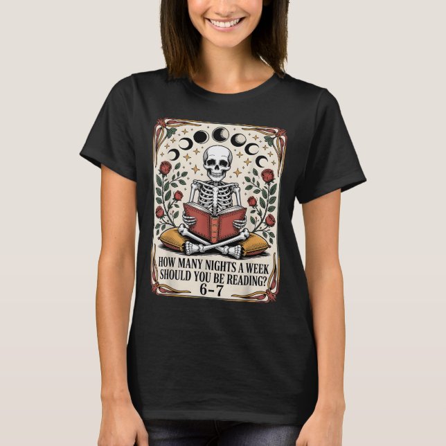 T-shirt How Many Nights Reading Meme 6 7 Funny Book Lover  (Devant)