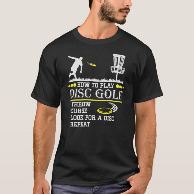 T-shirt How to play disc golf funny frisbee golf disc (Devant)