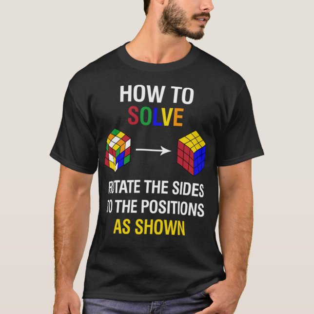 T-shirt How To Solve Competitive Puzzle Funny Speed Cubing (Devant)