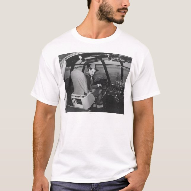 T-shirt Howard Hughes dans l'avion en bois d'oie (Devant)