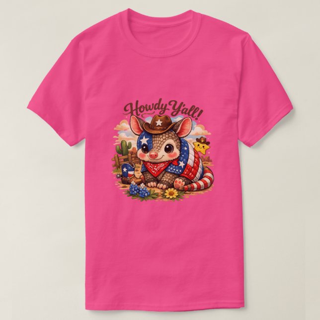 T-shirt Howdy armadillo  (Design devant)