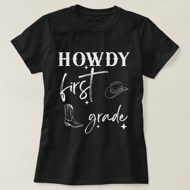 T-shirt Howdy Chemise d'enseignant de première année, Ense (Design devant)