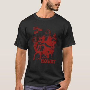 T-shirt Howdy Christmas Cowboy Xmas Père Noël Riding A R