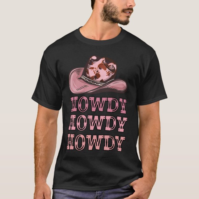 T-shirt Howdy Cowgirl & Cowboy Western Rodeo (Devant)