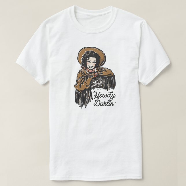 T-shirt Howdy Darlin' Cowgirl (Design devant)