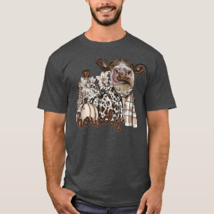 T-shirt Howdy Fall Pumkins Cow Spooky Heifer Hallowen Tha
