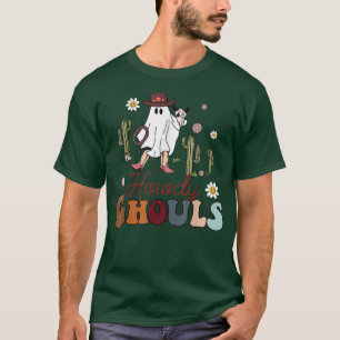 T-shirt Howdy Ghouls, Fantôme Éffrayant, Lady Ghost Cowboy
