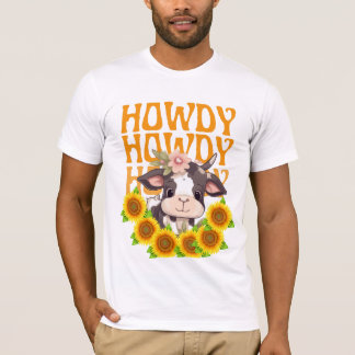 T-shirt Howdy Highland Cow et Sunflowers