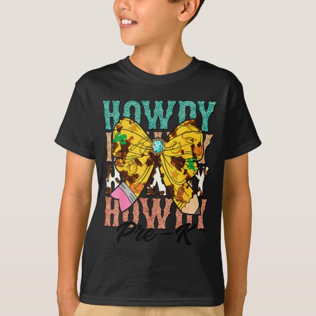 T-shirt Howdy Pre-k 1st Grade Teacher Western Cowboy Cowgi (Devant)