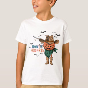 T-shirt howdy pumpkin retro design