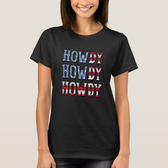T-shirt Howdy Retro Cowgril & Cowboy Western Rodeo Texas 4 (Devant)