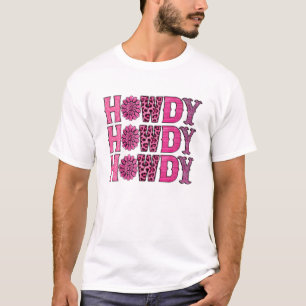 T-shirt Howdy Rodeo Western Country Southern Cowgirl Leopa