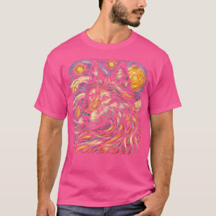 T-shirt Howf Wolf Stars Moon Space Starry Night Wildlif