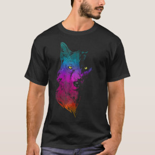 T-shirt Howl Faune Forêt Animal Predator Portrait Colo