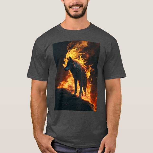 T-shirt Howl of the Flames, allumez le loup (Devant)