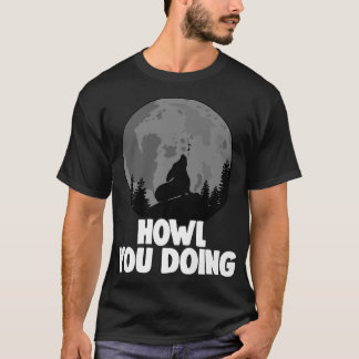 T-shirt Howl You Doing Corgi Howling Moon Women Doggy Moon