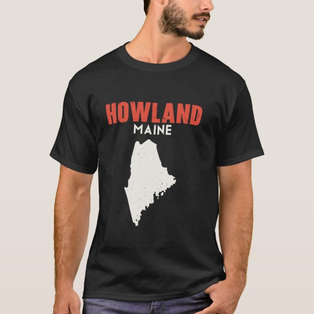 T-shirt Howland Maine USA State America Travel Mainer (Devant)