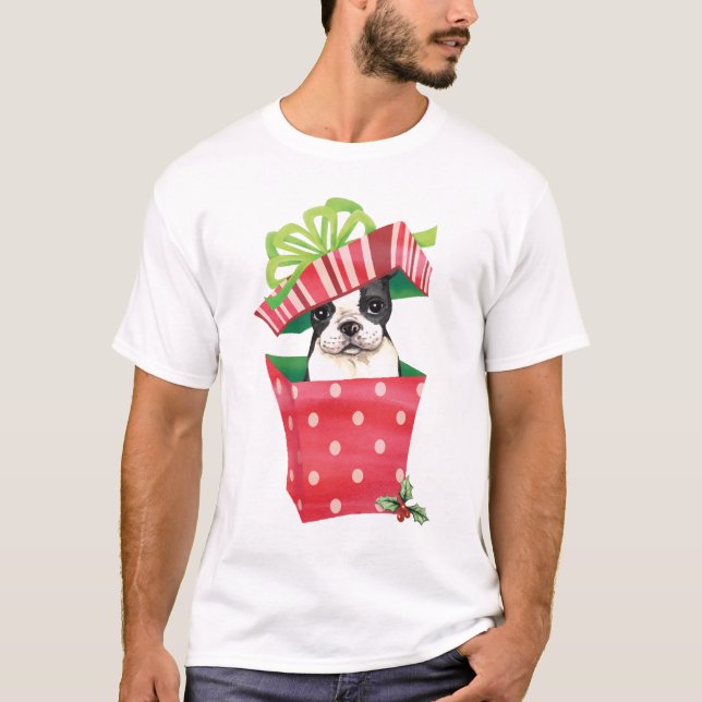 T-shirt Howliday heureux Boston Terrier (Devant)