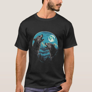 T-shirt Howling At The Moon Wolves Wolf Animal