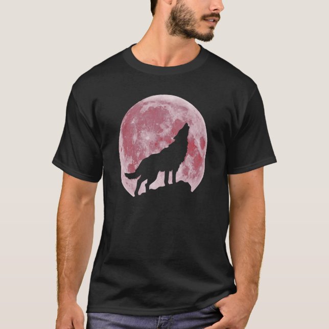 T-shirt Howling At the Moon Wolves Wolf Animal Wolf Wolf i (Devant)