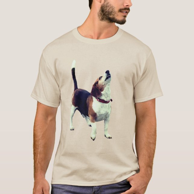 T-shirt Howling Beagle mignon chien (Devant)